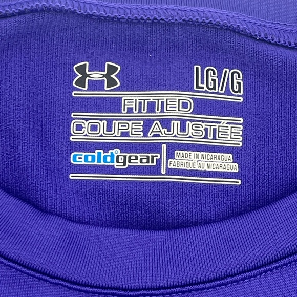 Under Armour Women's Purple Long Sleeve cold gear fitted coupe Ajustee Top LG - Picture 3 of 6